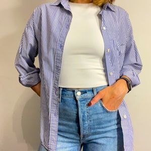 Aritzia Stripped Oversized Button Down Shirt - Size XS